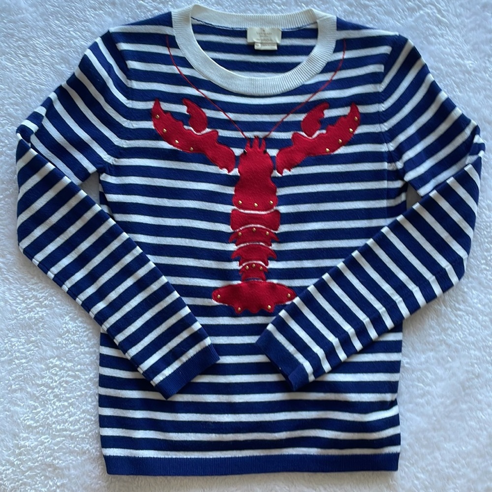 KATE SPADE NEW YORK Lobster Stripe Sweater Size XS